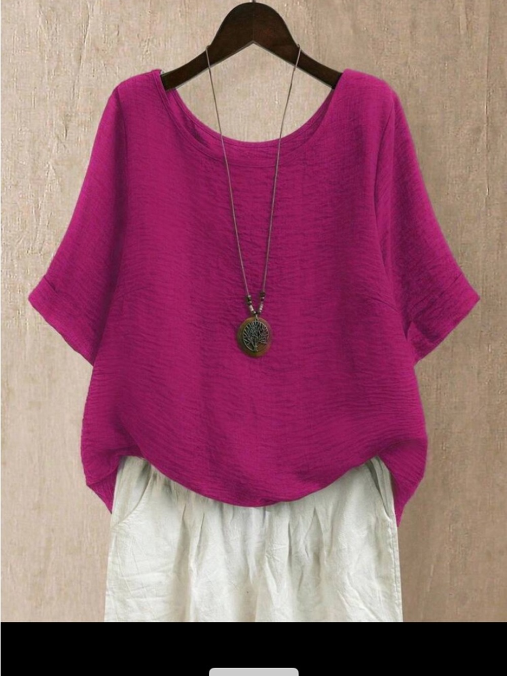 SHEIN Magenta Relaxed Scoop Neck Short Sleeve Top